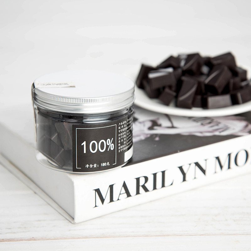 苦色手工无蔗糖黑巧克力100%可可纯脂健身零食180克拍三赠一同款