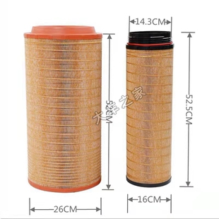 K2652空滤PU适配C27800解放500马力新款 J6P空气滤芯滤清器185
