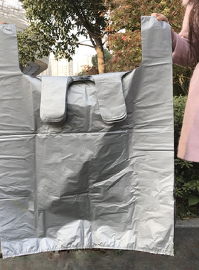 超大加厚灰黑色60家用手提式垃圾袋特大号酒店环卫背心塑料商用大