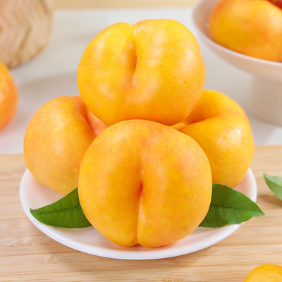 黄金油蟠桃水果新鲜黄心扁桃子奶油蜜桃软甜时令孕妇蒙阴农家水果