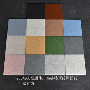 200X200通体广场砖 楼顶砖屋面砖抗压防滑耐磨砖广场庭院花园瓷砖