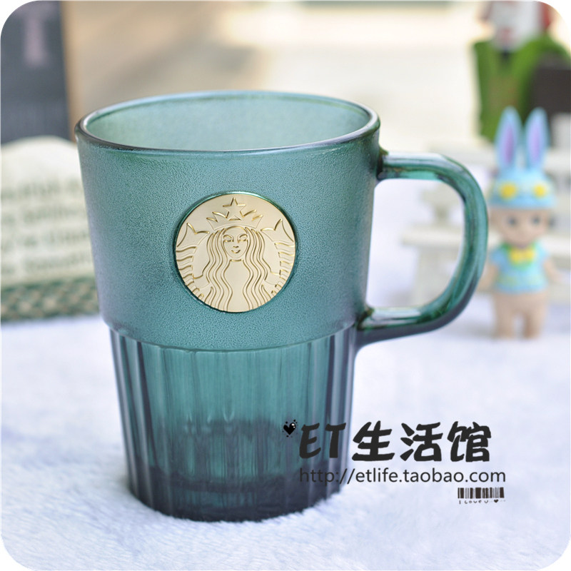 经典墨绿色铜牌男士星巴克杯子