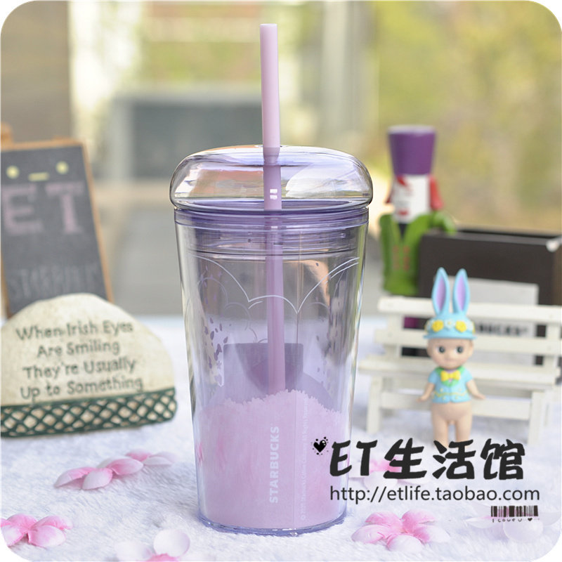 韩国星巴克杯子粉色樱花吸管杯