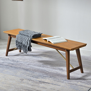 commune同款实木长条凳子家用现代简约餐桌长板凳床尾凳换鞋凳