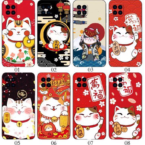 招财猫可爱 适用 OPPO A92/A15/Reno4 SE/A53 5G/A72/A35/realme/V13/V3/V11/V11S/Q3/Q3i/iPhone/viv手机壳