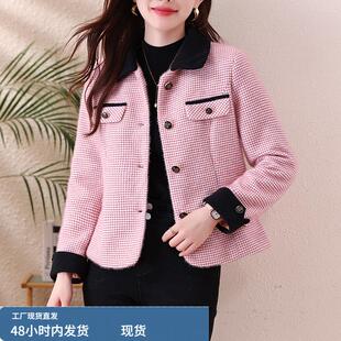 小香风毛呢短外套女士装春秋冬季2025年新款今年流行爆款休闲上衣