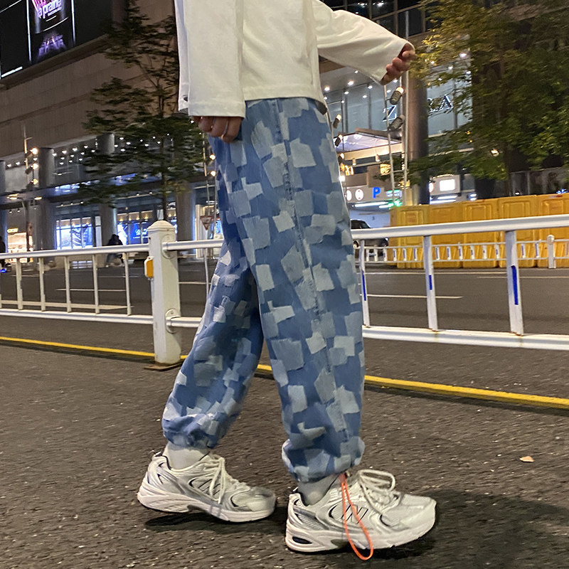 21春季提花宽松直筒牛仔裤XZ905-1-N219#P50,男装牛仔裤,星座905-1
