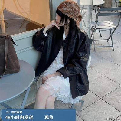 高级感黑色皮衣外套女2025春秋季新款超火皮夹克酷飒风机车小个子