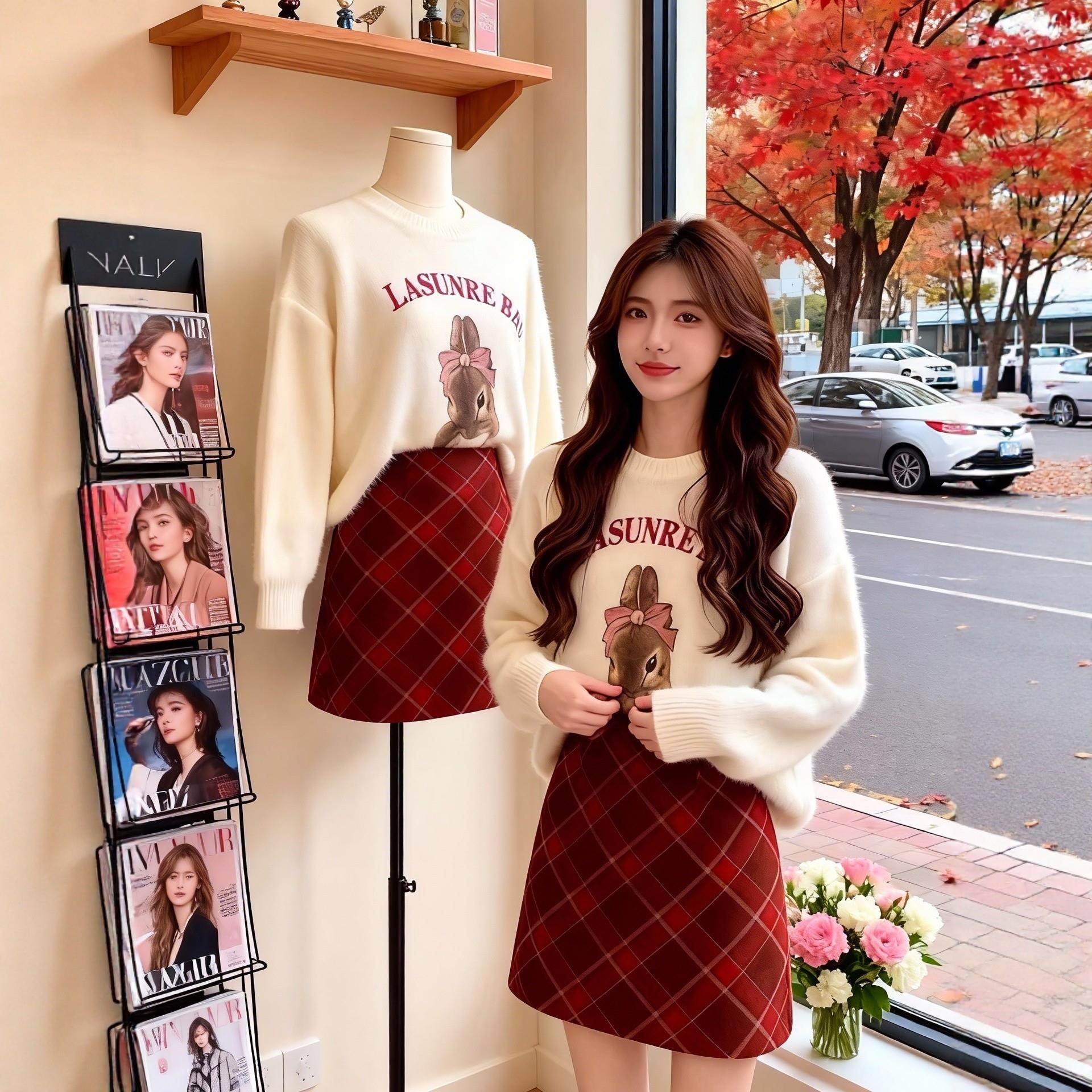 大码红色加厚毛呢格子半身短裙女冬季巨好看的胖mm高腰a字包臀裙,运动/瑜伽/健身/球迷用品,瑜伽短裙,淘宝优惠券,粉丝福利购,淘宝优惠卷