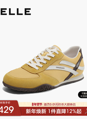 百丽男士运动德训阿甘鞋2025秋季新款户外软底黄色帆布鞋D5H08BM5