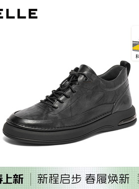 百丽男士休闲商务软底皮鞋春秋季新款通勤轻便黑色公务鞋8CS01DM3