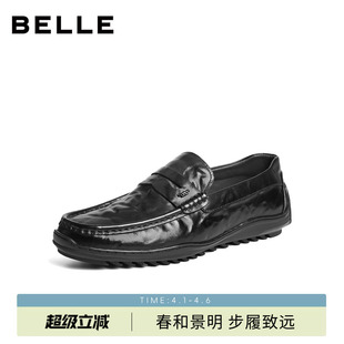 百丽男士 男2026春季 新款 牛皮A2309AM6 一脚蹬休闲商务乐福豆豆皮鞋