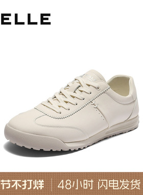 百丽男士百搭休闲运动小白鞋男春季款新款牛皮革德训板鞋8UF01CM5