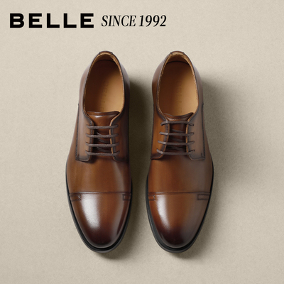 百丽男士英伦休闲商务正装皮鞋男
