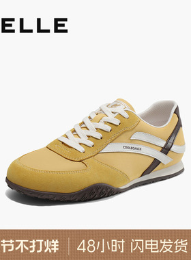 百丽男士运动德训阿甘鞋春秋季新款户外软底黄色帆布鞋子D5H08BM5