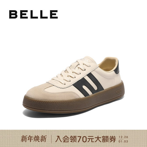 百丽休闲运动跑步德训阿甘板鞋