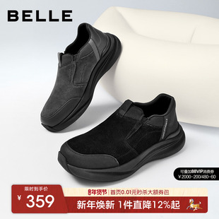 百丽男士厚底休闲健步运动鞋男春秋季新款一脚蹬懒人鞋子A2227DM5