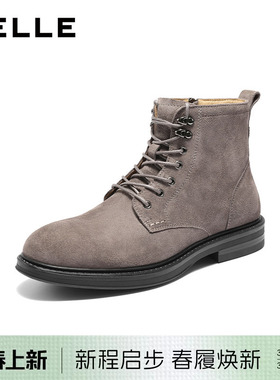 百丽男士休闲厚底马丁靴子男冬新款户外短靴加绒保暖软底A2175DD5