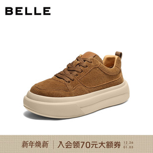 休闲板鞋 工装 男2025冬季 新款 8YF01DM5 百丽男士 厚底增高面包鞋 时尚