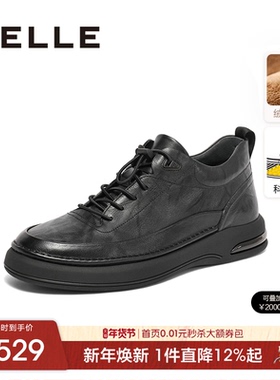 百丽男士休闲商务软底皮鞋男冬季新款通勤黑色公务鞋加绒8CS01DM3