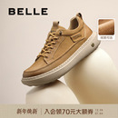 牛皮革厚底增高鞋 百丽男士 2025新款 板鞋 加绒A2137CM5 户外休闲工装