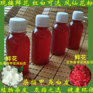 鲜染指甲花指甲草凤仙花红色白色涂抹液小桃红凤仙花粉染发遮白发