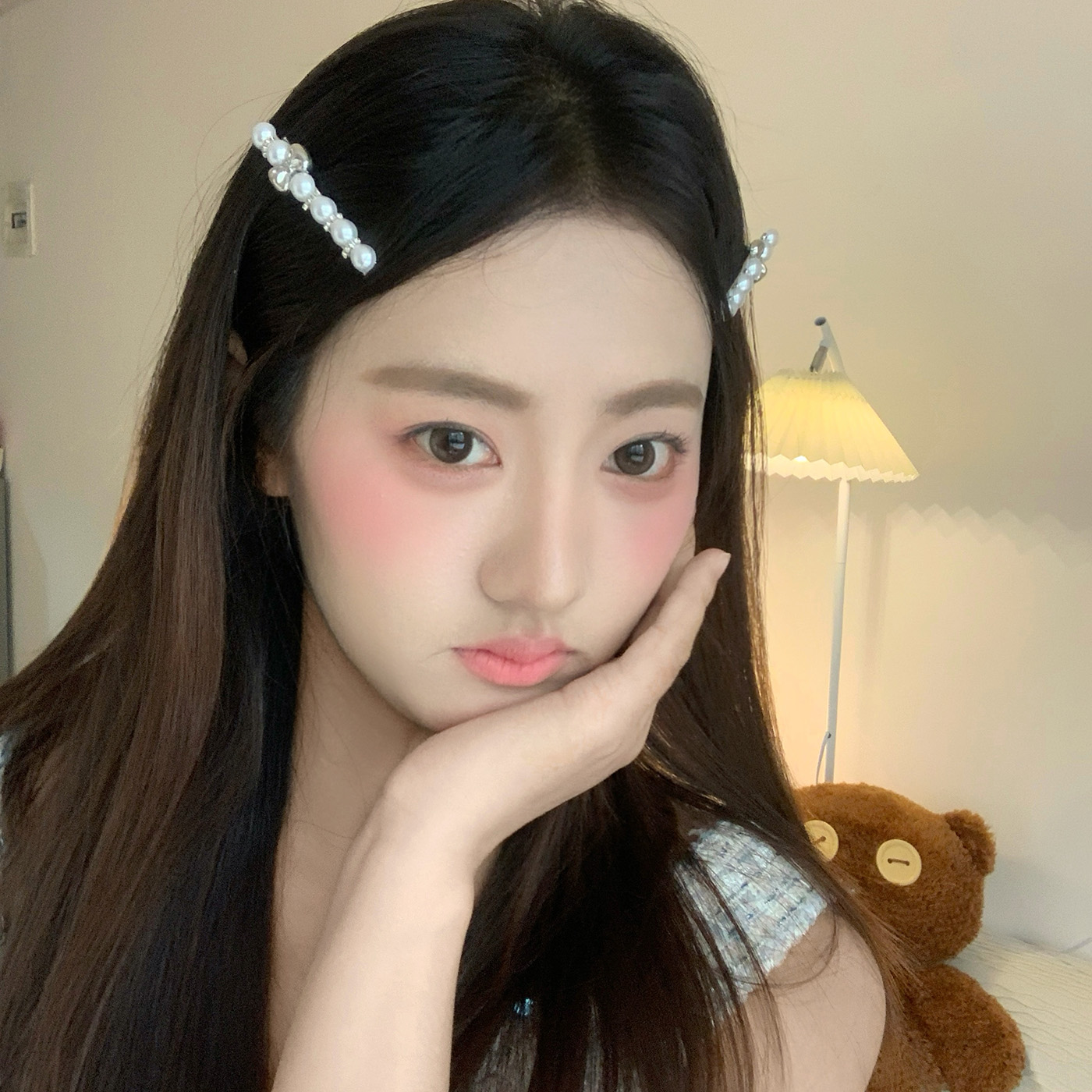 miu系珍珠发夹刘海夹鸭嘴夹