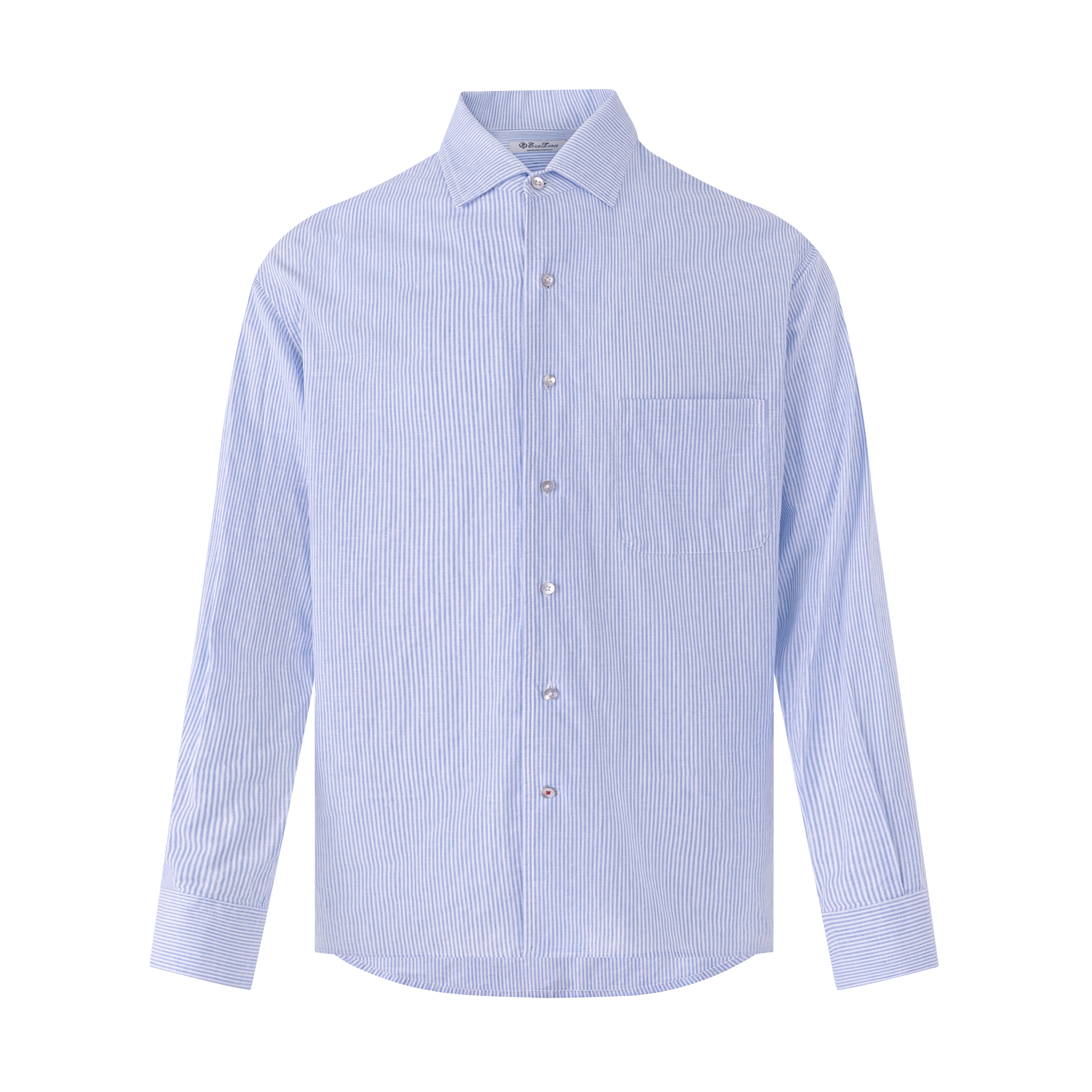 Eicalonce·意卡伦萨25·SS休闲时尚蓝白条纹宽松舒适衬衫SM12367