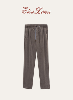 Eicalonce·意卡伦萨  Old Money秋冬条纹肌理垂感舒适薄绒休闲裤