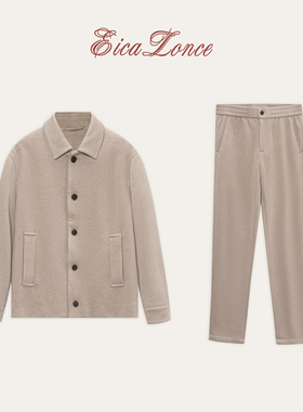 Eicalonce·意卡伦萨 杰家秋冬高定系列 斜裁羊毛桑蚕丝混纺套装