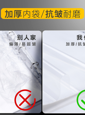 a4文件夹多层插页资料册透明收集办公塑料加厚收纳册蓝色活页档案