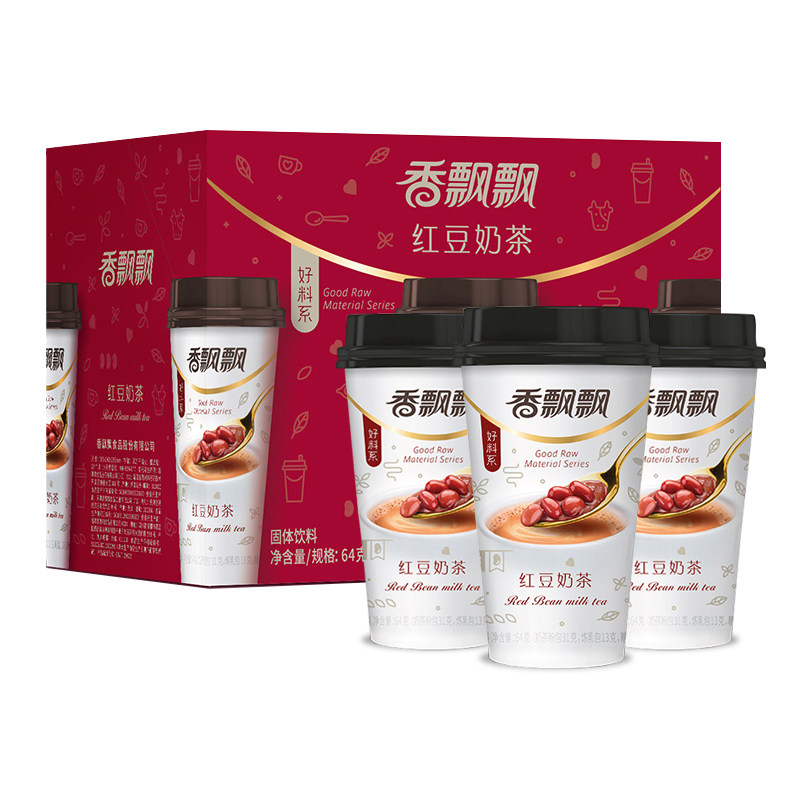 香飘飘红豆奶茶30杯装整箱办公室代餐早餐下午茶热冲饮品促销包邮