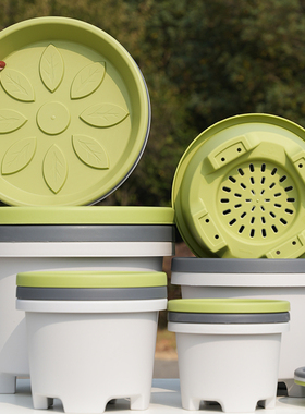 树脂加厚花盆塑料种球盆栽百合郁金香铃兰专用透气控根高档含托盘