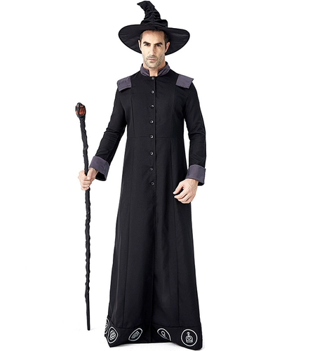 Хэллоуинский взрыв карнавал Взрослые дети, мужская и женщина классическая волшебная волшебница, ведьма, хорошая одежда ведьмы