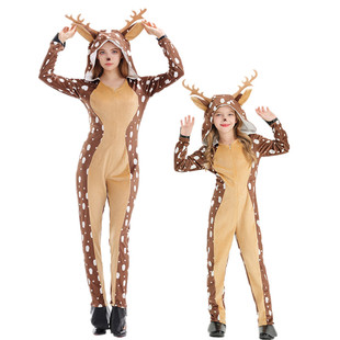 圣诞节衣服儿童节日表演幼儿园舞台演出服驯鹿梅花鹿麋鹿亲子服装