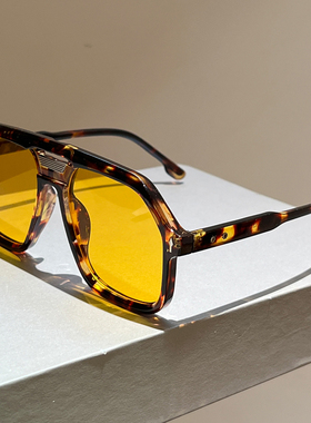 新款双梁大框飞行员眼镜时尚墨镜女士大脸显瘦街拍潮流太阳镜男