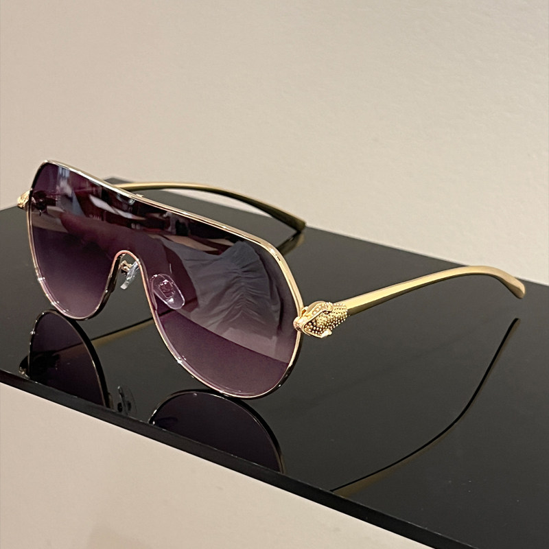 韩版新款连体飞行员太阳镜金属网红ins同款墨镜个性豹子太阳眼镜