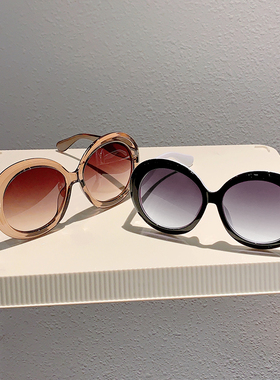 防紫外线圆形个性复古大框太阳镜
