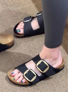 Coburg Gotha大扣双扣软木拖鞋勃肯男女情侣款复古凉拖夏日半拖鞋