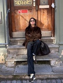 保暖新款 曼城韶光 仿水貂抽刀毛毛外套女复古咖色大衣外套女冬季