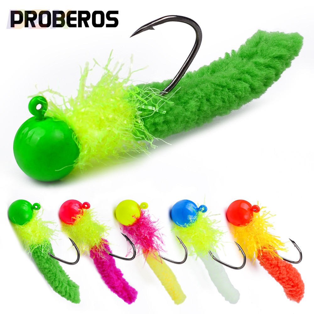 路亚绑毛铅头钩 飞蝇钩Jig绑制羽毛飞钓钩鸡毛钩路亚饵鱼钩5个/.7