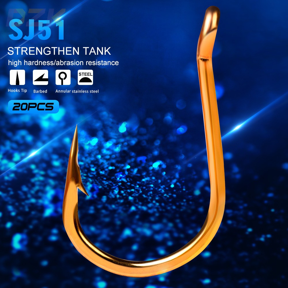 PRO BEROS海钓钩垂钓有倒刺铁板钩路亚渔具耐海水腐蚀船钓钩高.3