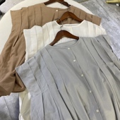 兔子家日系女款 上衣休闲宽松圆领 森系文艺纯棉百搭衬衫