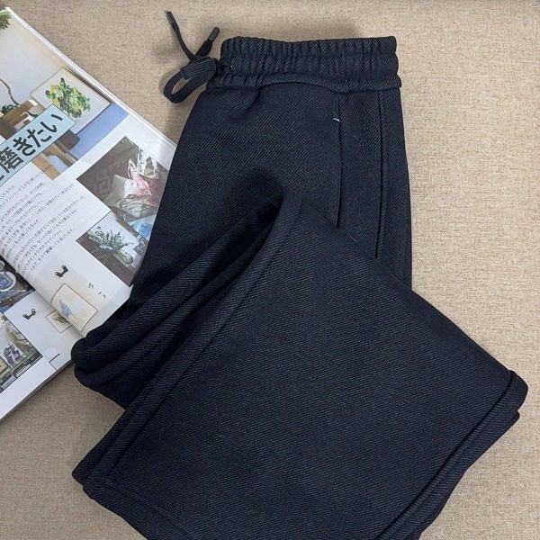 2025秋冬新款女士醋酸羊毛免洗牛仔弯刀裤抽绳弹力腰保暖卫裤,女装/女士精品,卫裤,淘宝优惠券,粉丝福利购,淘宝优惠卷