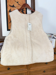 日单秋冬季 背心 绗缝加绒保暖棉坎肩马甲背心夹棉圆领无袖