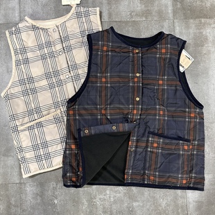 兔子家日dan加绒绗缝马甲背心圆领保暖轻便耐脏耐磨防风坎肩