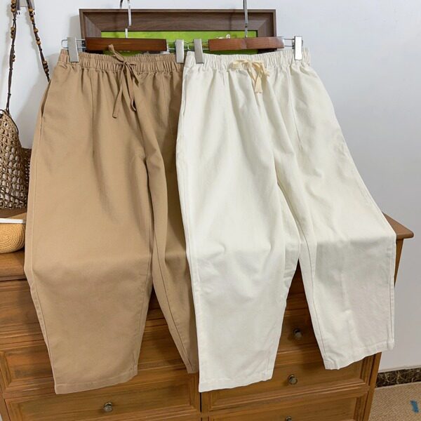 清仓特价女士弹力腰抽绳休闲裤窄版气球裤百搭宽松裤子 - 兔子家外贸工厂网店出品