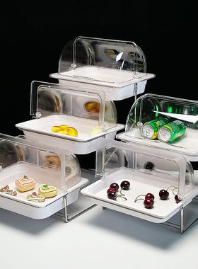 商用三层密胺欧式食品展示盘带盖