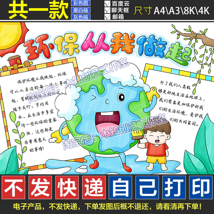 412世界环境日手抄报模板电子版小学生保护环境保护绿色环保小报
