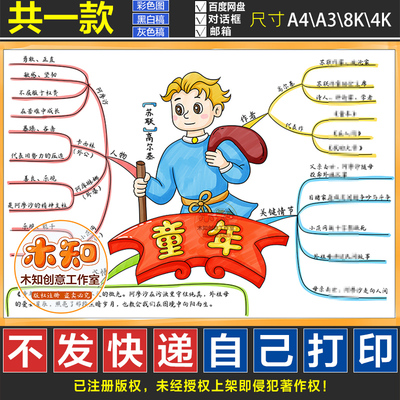 童年高尔基思维导图手抄报